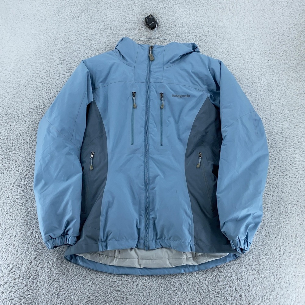 Patagonia Jacket Womens XS Blue Gray Full Zip Hooded Insulated Winter‎ Coat